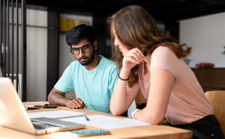 An Excelsior engineer and a client reviewing a platform roadmap together